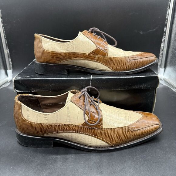 Stacy Adams Mens Size 9.5 Brown Leather Belini Oxford 24470 - Picture 1 of 8